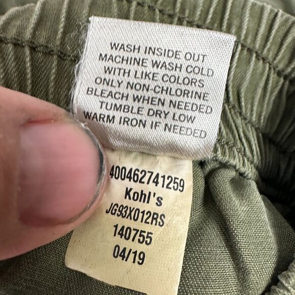 So Green Cargo Jogger Pants Stripe Detail Size Medium Elastic Waist 100% Tencel - Picture 6 of 7